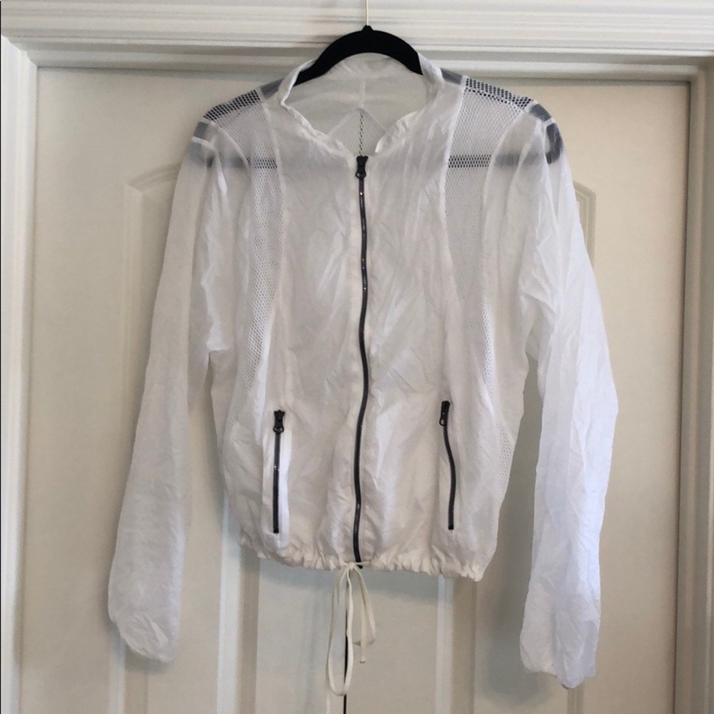 ALO Sunset Mesh Windbreaker Jacket - Small - White